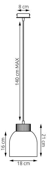 Závěsné svítidlo VIGO 1 – moka, 1× E27, šířka 18 cm