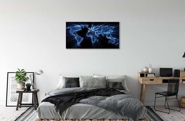 Obrazy na plátně modrá mapa 100x50 cm