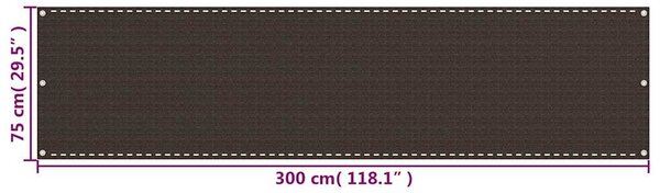 Balkonová zástěna hnědá 75 x 300 cm HDPE 311040