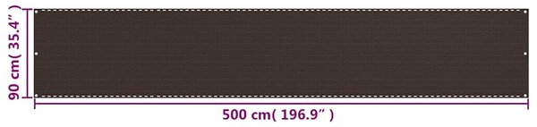 Balkonová zástěna hnědá 90 x 500 cm HDPE 311046