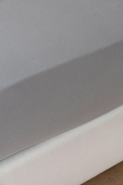 Prostěradlo Světle šedé INTERLOCK Jersey interlock 90-100 x 200-220/35