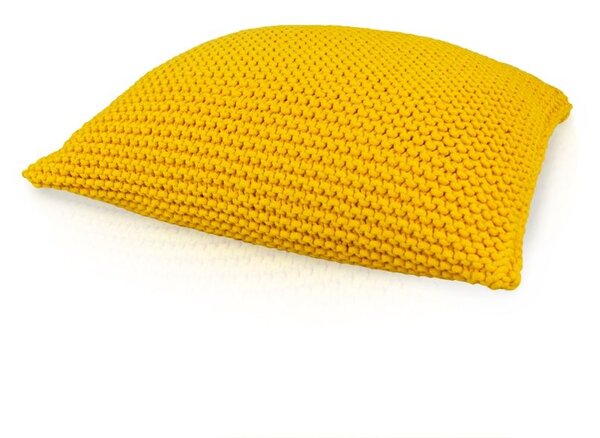 Pletený polštář žlutý obdelník