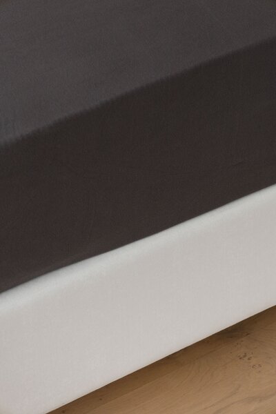 Prostěradlo Antracitové INTERLOCK Jersey interlock 90-100 x 200-220/35