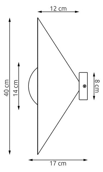 Nástěnné svítidlo MONO K1M – bílé, opálové sklo, 1× E14, šířka 40 cm