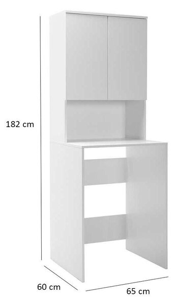 Skříňka nad pračku Aderyn (bílá). Akce -24%