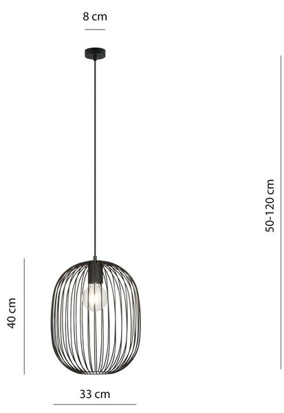 Závěsné svítidlo ONYX 1 – černé, 1× E27, šířka 33 cm