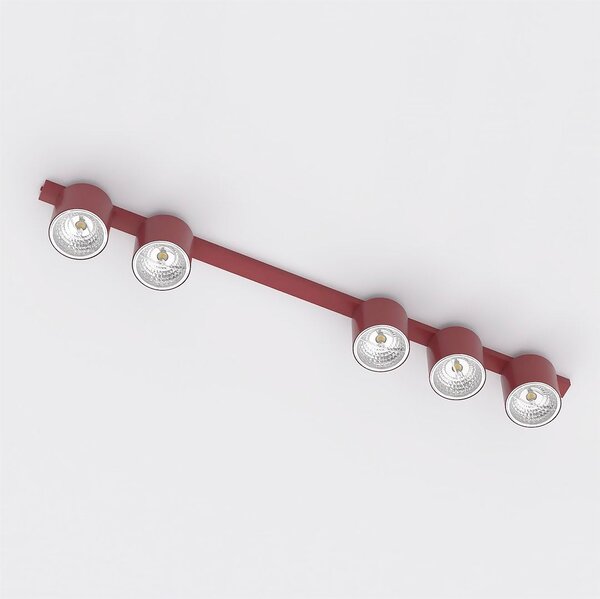 Stropní svítidlo NANO 5 – vínové, 5× GU10 AR111, šířka 116 cm