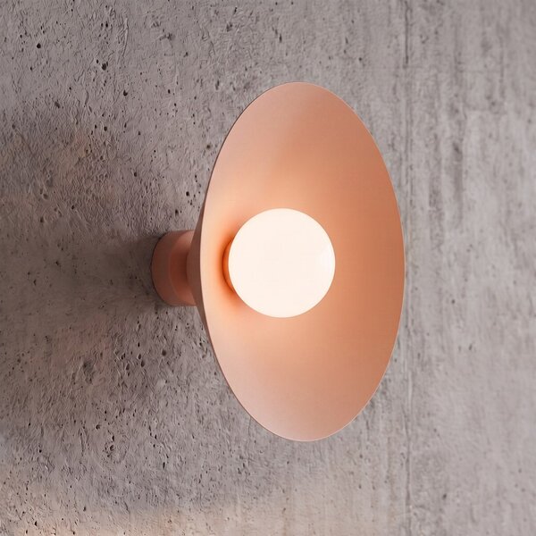 Nástěnné svítidlo MONO 1M – korálové, bílé sklo, 1× E14, šířka 40 cm