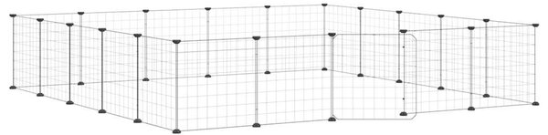 20panelová ohrádka pro zvířata s dvířky černá 175 x 175 x 35 cm ocel 3114019