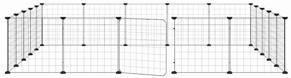 20panelová ohrádka pro zvířata s dvířky černá 175 x 175 x 35 cm ocel 3114019