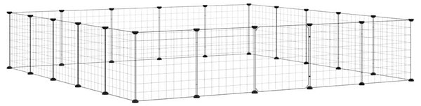 20panelová ohrádka pro zvířata s dvířky černá 175 x 175 x 35 cm ocel 3114019