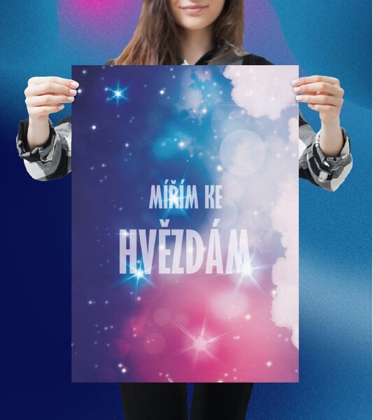 FeelHappy Motivační plakát - Mířím ke hvězdám Velikost plakátu: A2 (42 x 59,7 cm)