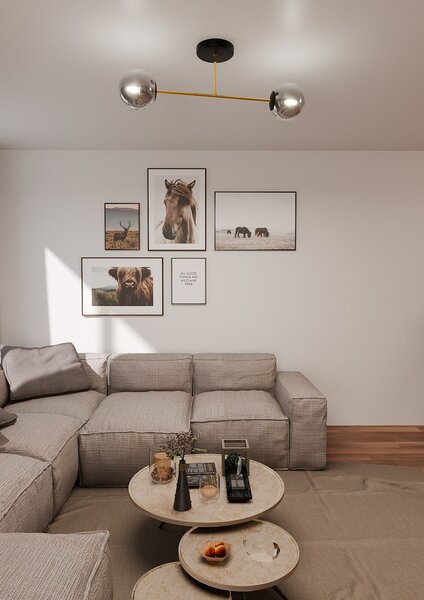 Stropní svítidlo MAGNUM 2 – černé, grafitové sklo, 2× E14, šířka 75 cm