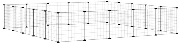 20panelová ohrádka pro zvířata s dvířky černá 175 x 175 x 35 cm ocel 3114019