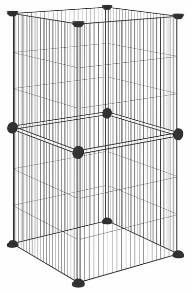 8panelová ohrádka pro zvířata černá 35 x 35 x 70 cm ocel 3114034