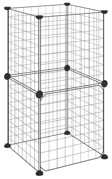 8panelová ohrádka pro zvířata s dvířky černá 35 x 35 x 70 cm ocel 3114032