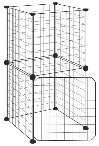 8panelová ohrádka pro zvířata s dvířky černá 35 x 35 x 70 cm ocel 3114032