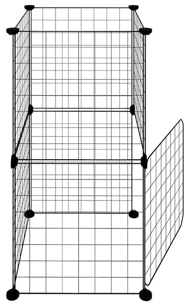 8panelová ohrádka pro zvířata s dvířky černá 35 x 35 x 70 cm ocel 3114032