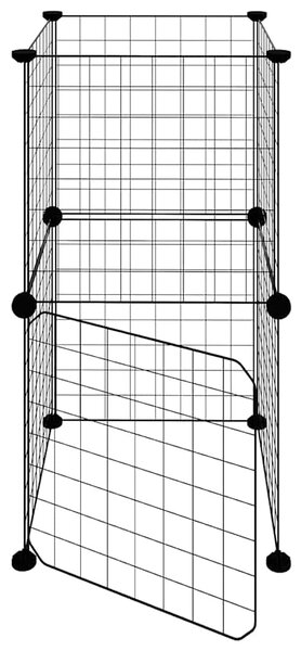 8panelová ohrádka pro zvířata s dvířky černá 35 x 35 x 70 cm ocel 3114032
