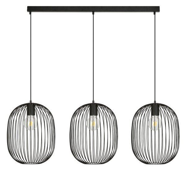 Závěsné svítidlo ONYX 3 – černé, 3× E27, šířka 120 cm