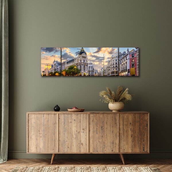 Obraz - Calle Gran Vía, Madrid, Španělsko (170x50 cm)