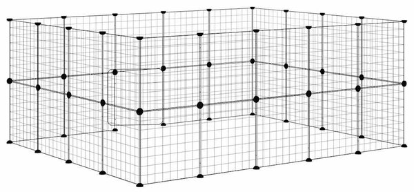 36panelová ohrádka pro zvířata s dvířky černá 175 x 140 x 70 cm ocel 3114039