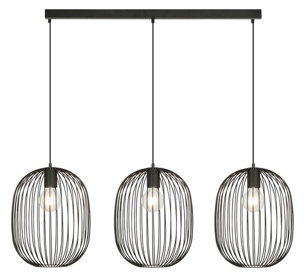 Závěsné svítidlo ONYX 3 – černé, 3× E27, šířka 120 cm