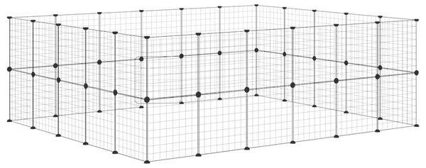 44panelová ohrádka pro zvířata s dvířky černá 210 x 175 x 70 cm ocel 3114040