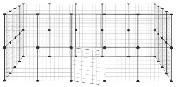 36panelová ohrádka pro zvířata s dvířky černá 175 x 140 x 70 cm ocel 3114039