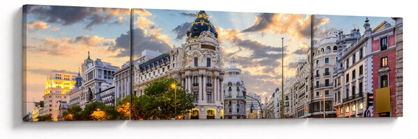 Obraz - Calle Gran Vía, Madrid, Španělsko (170x50 cm)