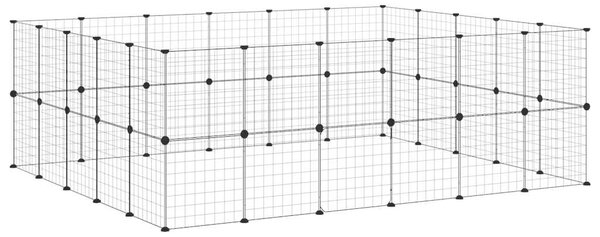 44panelová ohrádka pro zvířata s dvířky černá 210 x 175 x 70 cm ocel 3114040