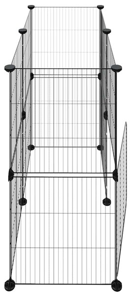 12panelová ohrádka pro zvířata s dvířky černá 70 x 35 x 70 cm ocel 3114036