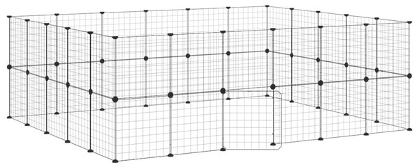 44panelová ohrádka pro zvířata s dvířky černá 210 x 175 x 70 cm ocel 3114040