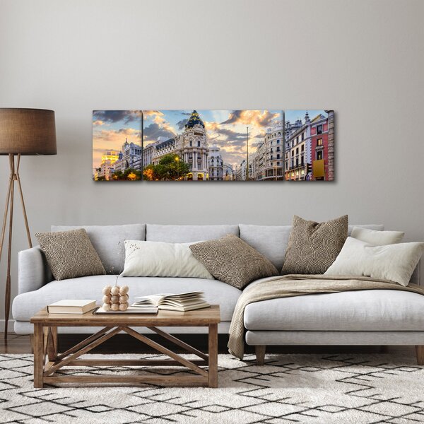 Obraz - Calle Gran Vía, Madrid, Španělsko (170x50 cm)