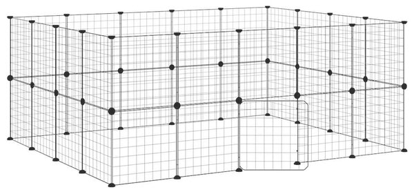 36panelová ohrádka pro zvířata s dvířky černá 175 x 140 x 70 cm ocel 3114039