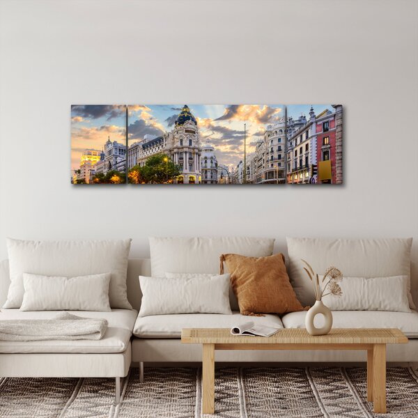 Obraz - Calle Gran Vía, Madrid, Španělsko (170x50 cm)