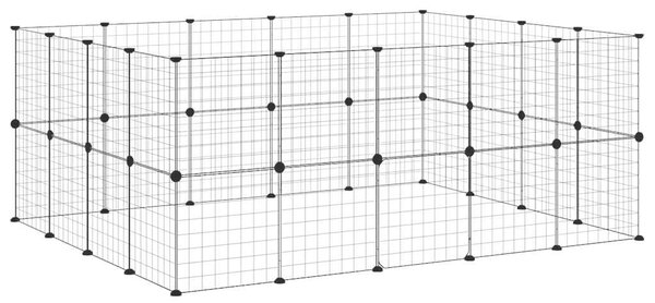 36panelová ohrádka pro zvířata s dvířky černá 175 x 140 x 70 cm ocel 3114039