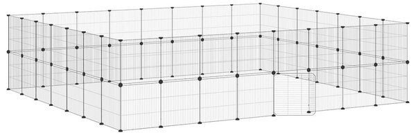 60panelová ohrádka pro zvířata s dvířky černá 280 x 245 x 70 cm ocel 3114048