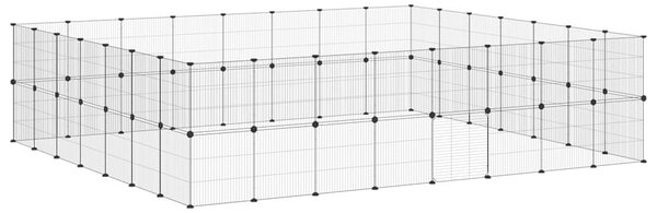 60panelová ohrádka pro zvířata s dvířky černá 280 x 245 x 70 cm ocel 3114048