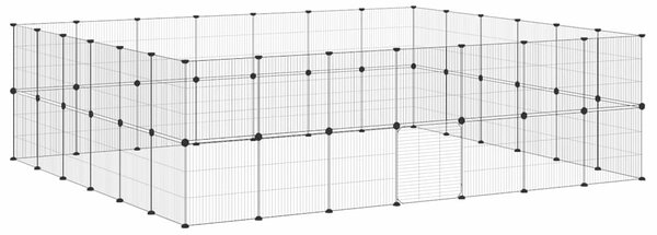 52panelová ohrádka pro zvířata s dvířky černá 245 x 210 x 70 cm ocel 3114047