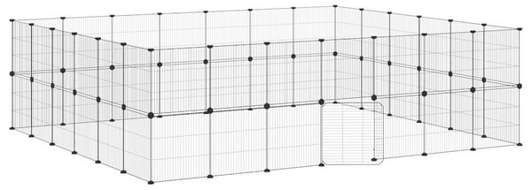 52panelová ohrádka pro zvířata s dvířky černá 245 x 210 x 70 cm ocel 3114047