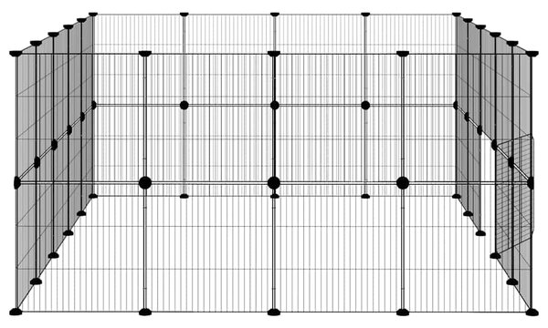 36panelová ohrádka pro zvířata s dvířky černá 175 x 140 x 70 cm ocel 3114045