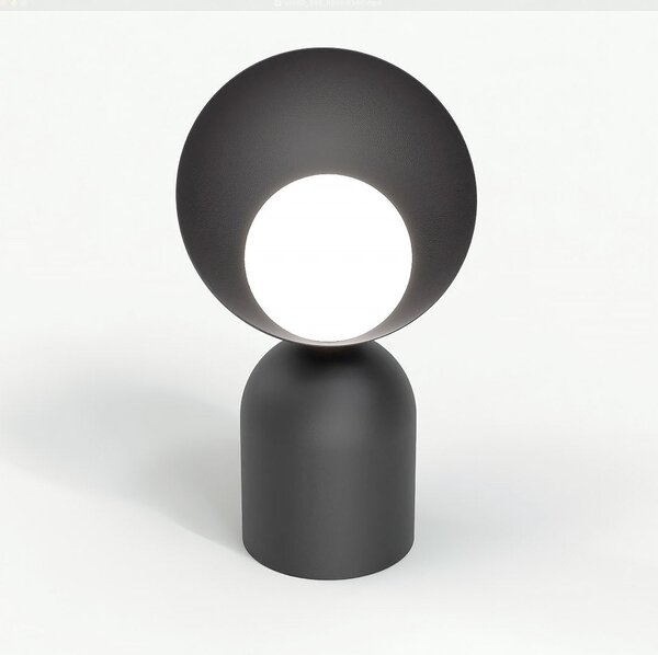 Stolní lampa BOTO LN1 – černá, bílé sklo, 1× G9, šířka 18 cm