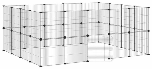 36panelová ohrádka pro zvířata s dvířky černá 175 x 140 x 70 cm ocel 3114045