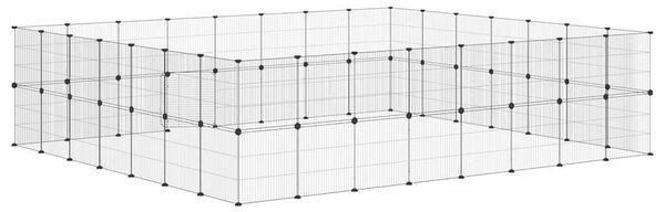 60panelová ohrádka pro zvířata s dvířky černá 280 x 245 x 70 cm ocel 3114048