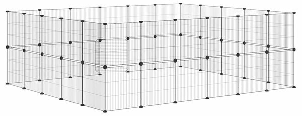 44panelová ohrádka pro zvířata s dvířky černá 210 x 175 x 70 cm ocel 3114046