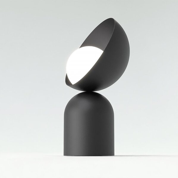 Stolní lampa BOTO LN1 – černá, bílé sklo, 1× G9, šířka 18 cm