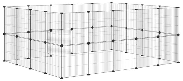 36panelová ohrádka pro zvířata s dvířky černá 175 x 140 x 70 cm ocel 3114045