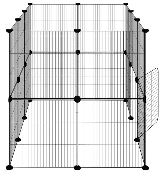 20panelová ohrádka pro zvířata s dvířky černá 105 x 70 x 70 cm ocel 3114043