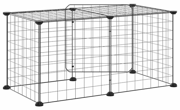 8panelová ohrádka pro zvířata s dvířky černá 70x35x35 cm ocel 3114050